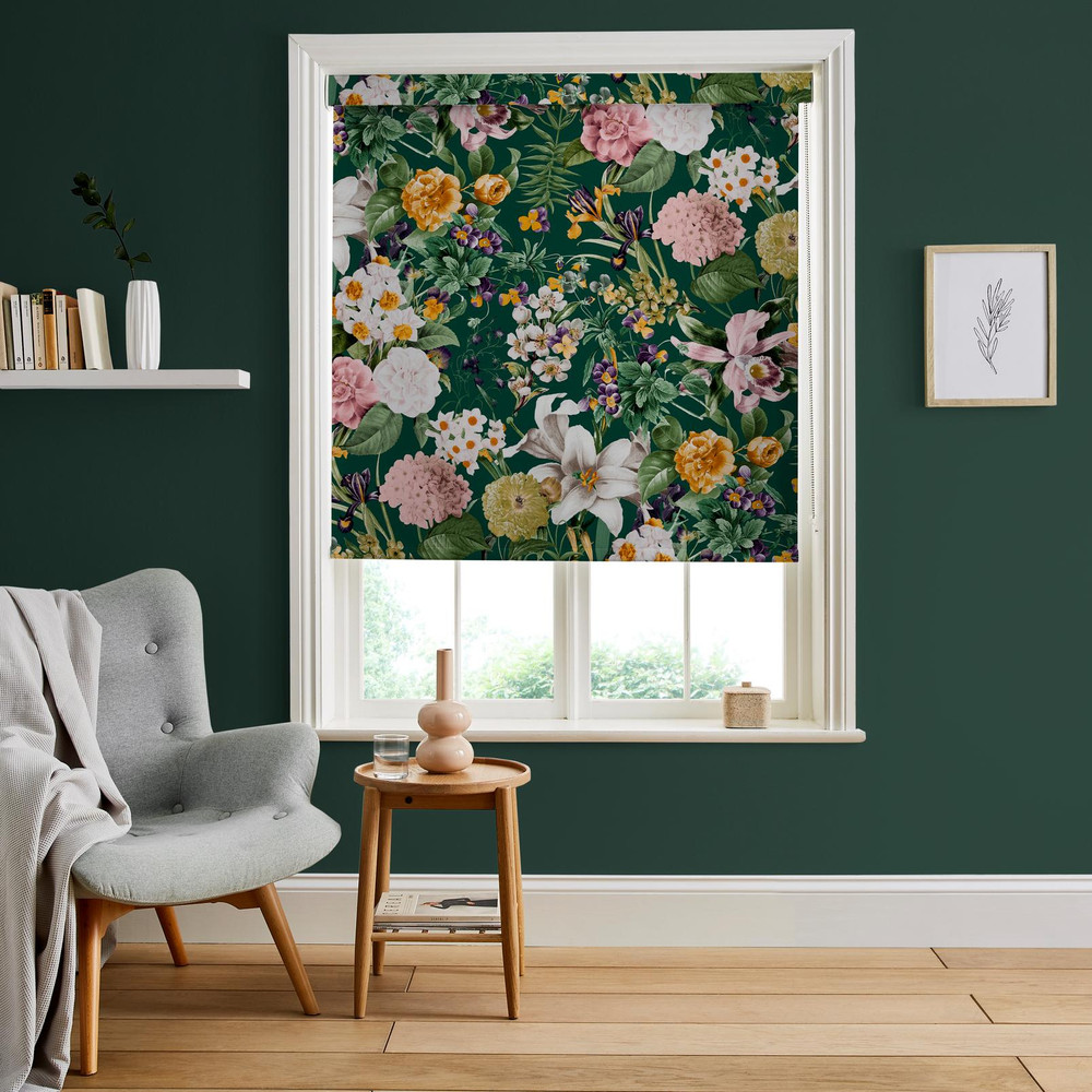 Glasshouse Flora Emerald Roller Blind - 115291rol_ROOMSET_01.jpg