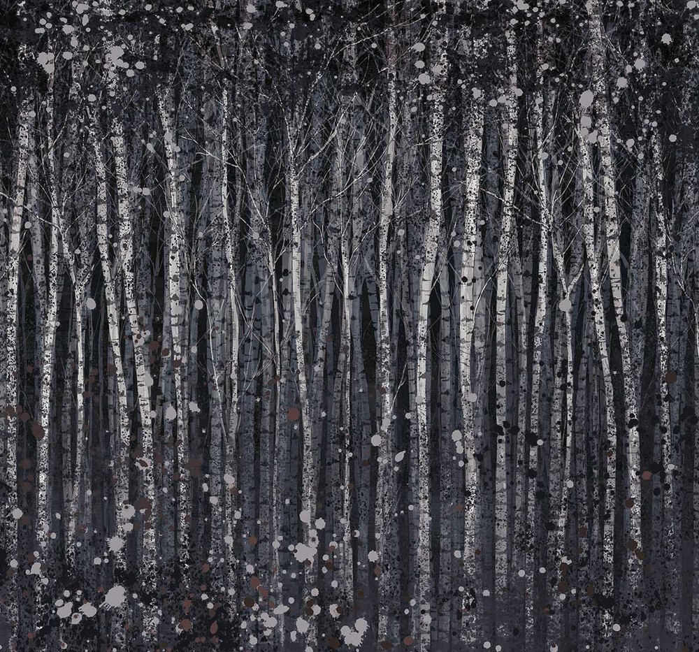 Painterly Woods Navy Bespoke Mural