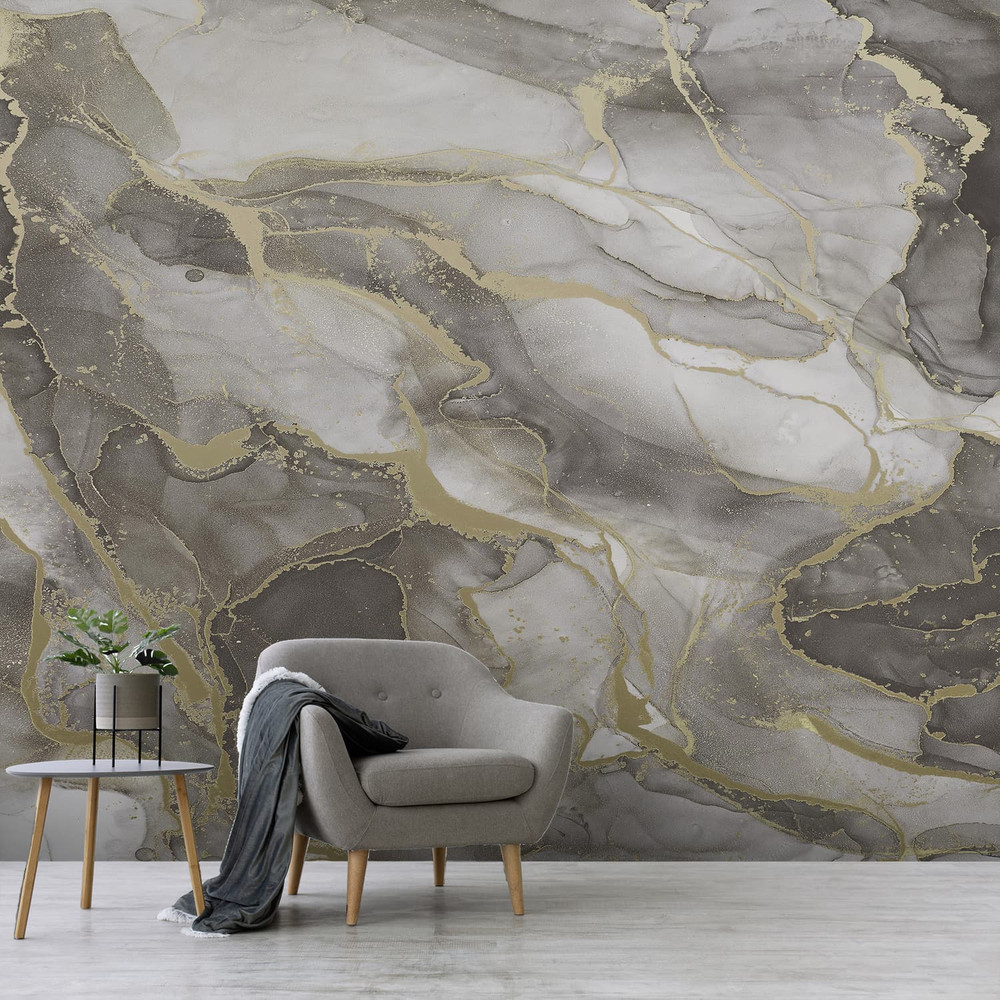 Marble White Gold Bespoke Mural