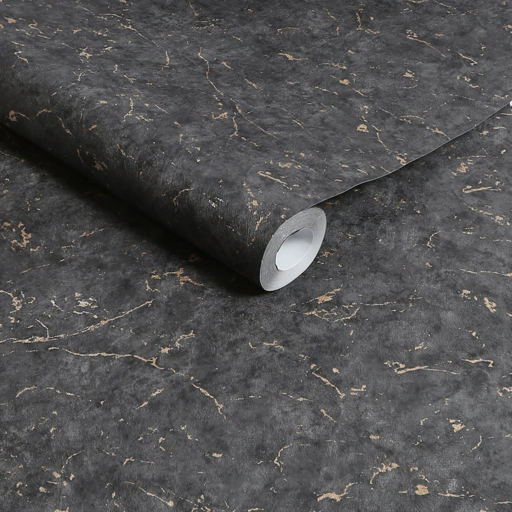 Gilded Plaster Black & Gold Wallpaper - 125063_ROLLSHOT_GILDED PLASTER BLACK AND GOLD_01.jpg
