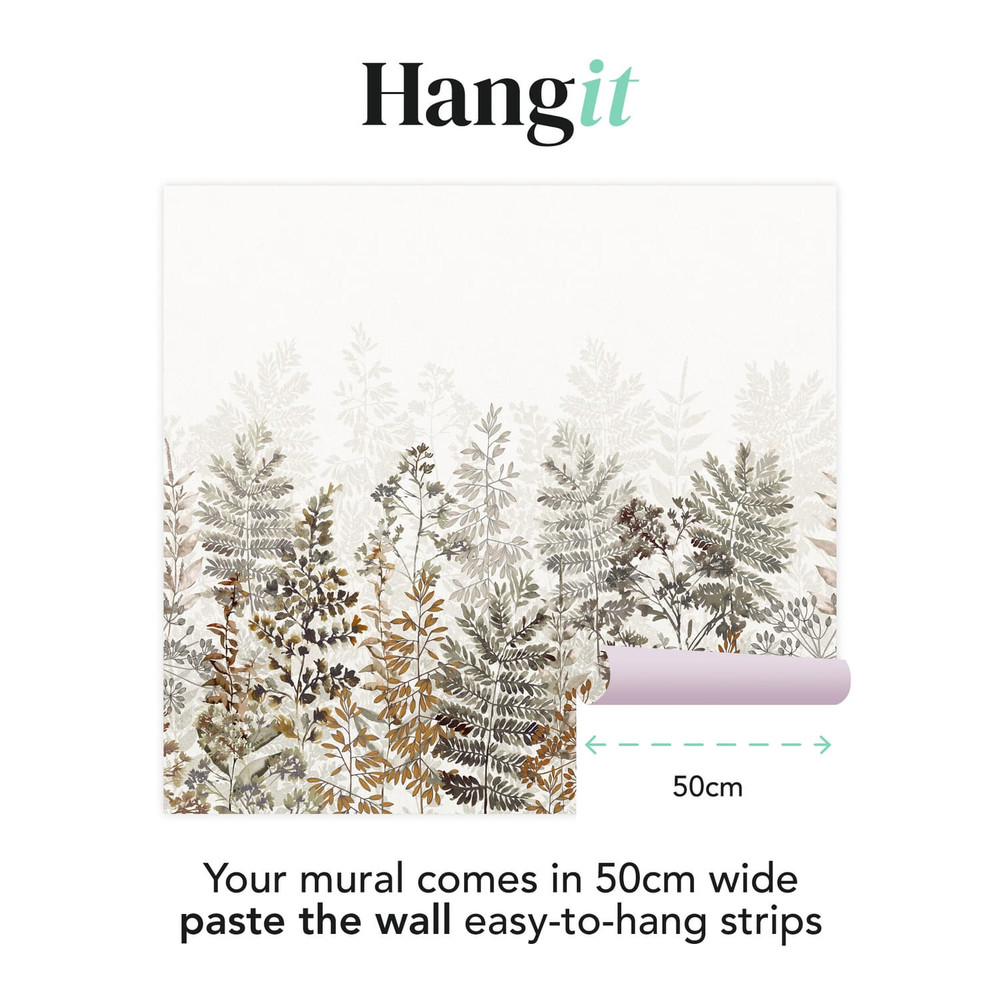 Leaf Silhouette Rust Bespoke Mural