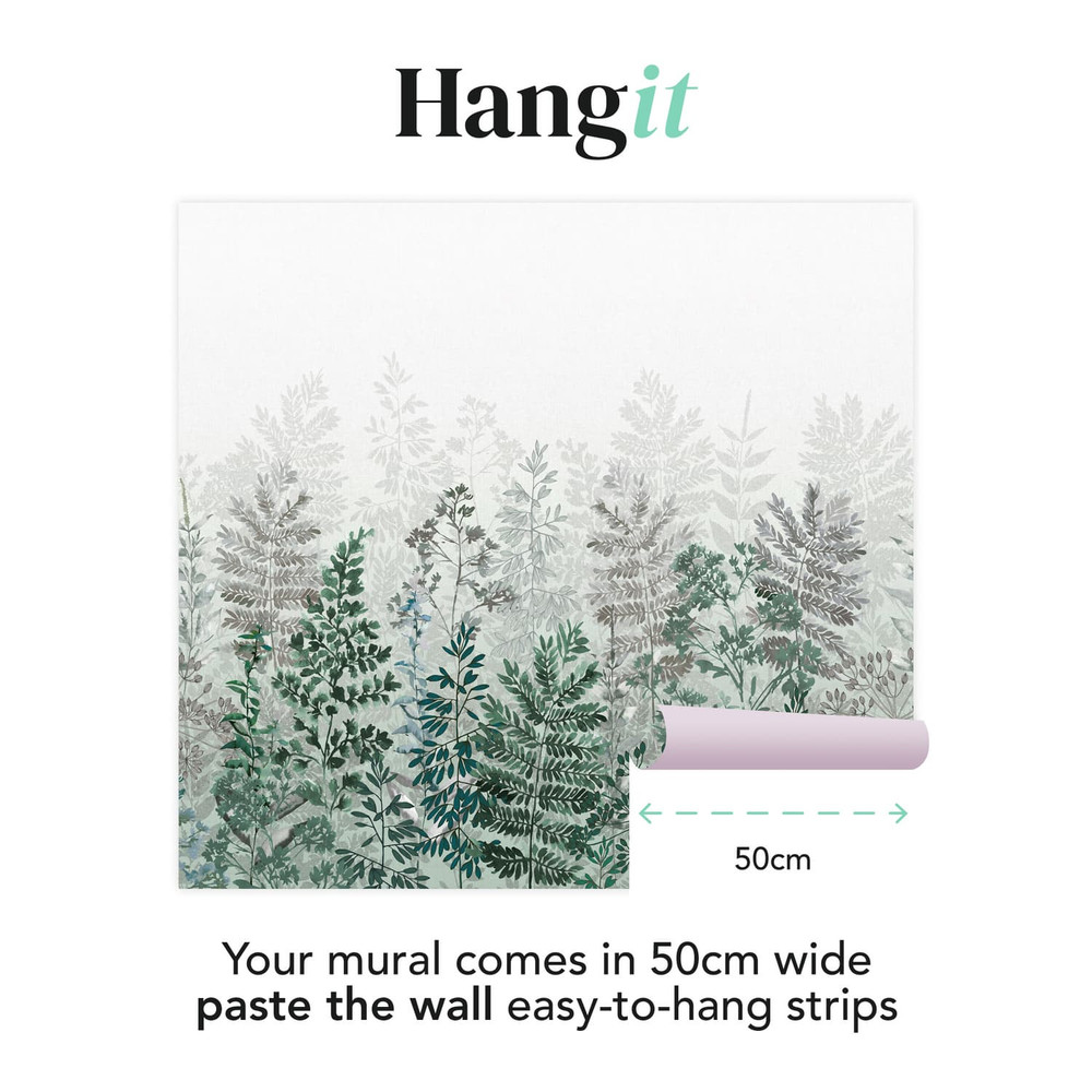 Leaf Silhouette Emerald Bespoke Mural