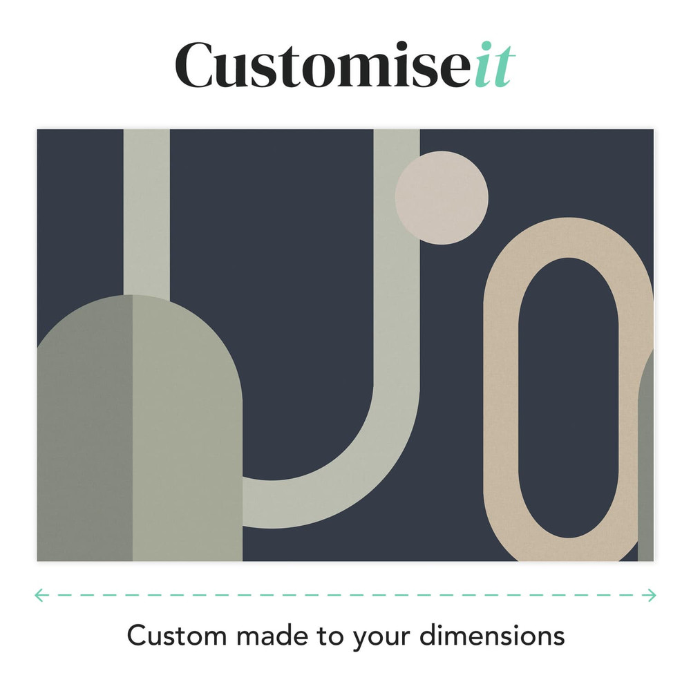 Oval Geo Pop Blue Bespoke Mural