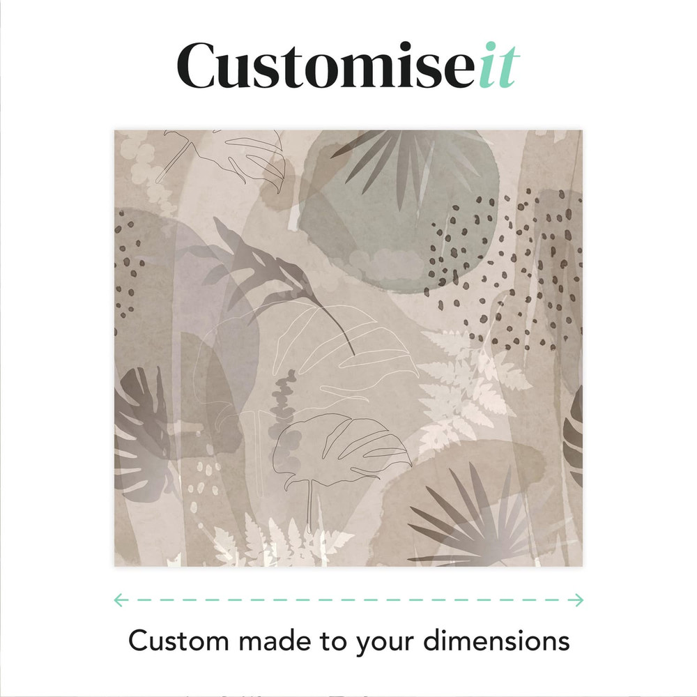 Abstract Leaf Neutral Bespoke Mural