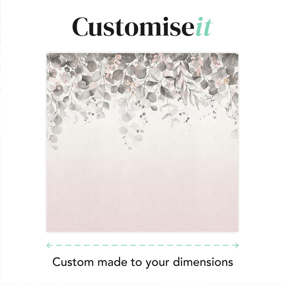 Botanical Cascade Pink Bespoke Mural
