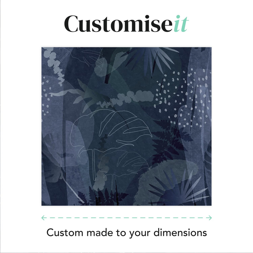 Abstract Leaf Navy Bespoke Mural