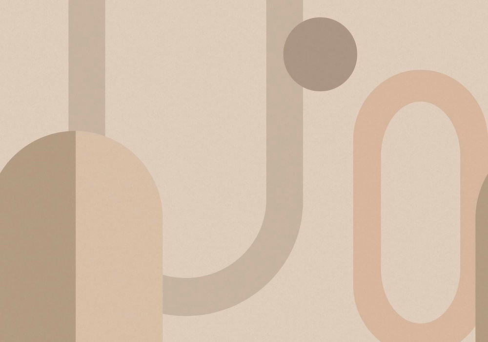 Oval Geo Pop Neutral Bespoke Mural