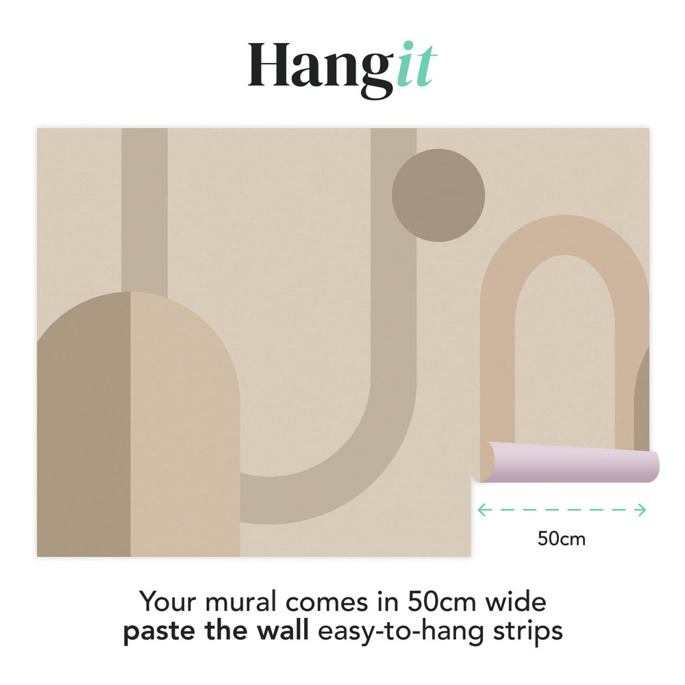 Oval Geo Pop Neutral Bespoke Mural