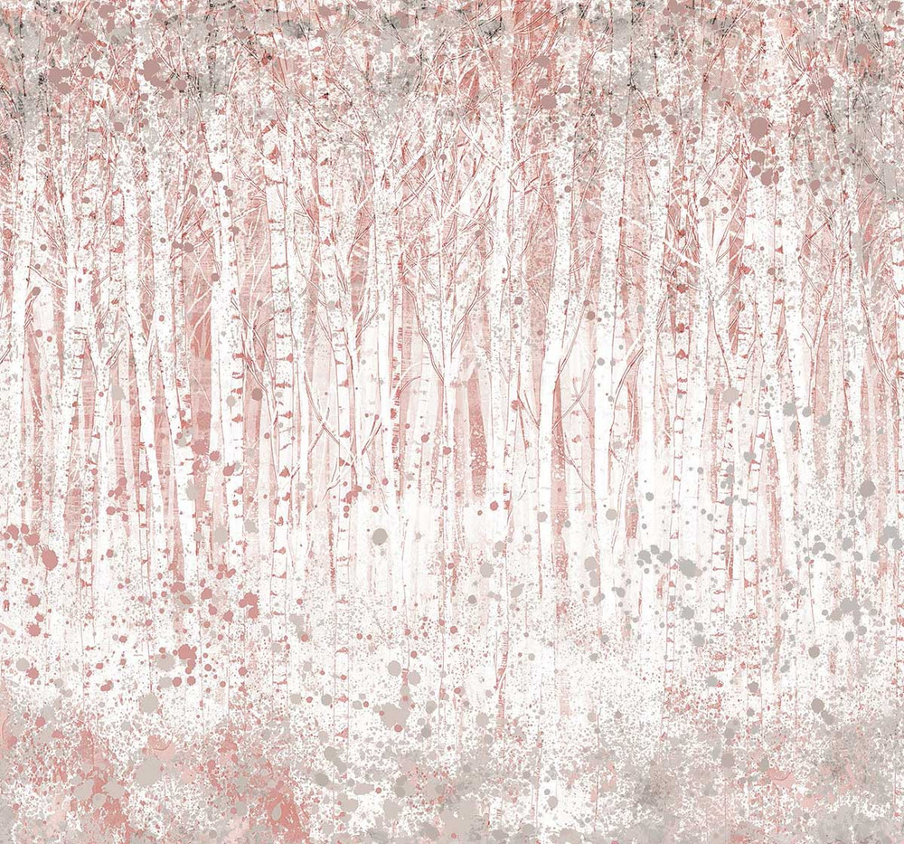 Painterly Woods Pink Bespoke Mural