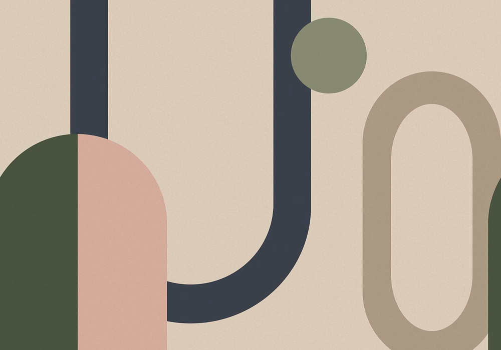 Oval Geo Pop Green Pink Bespoke Mural