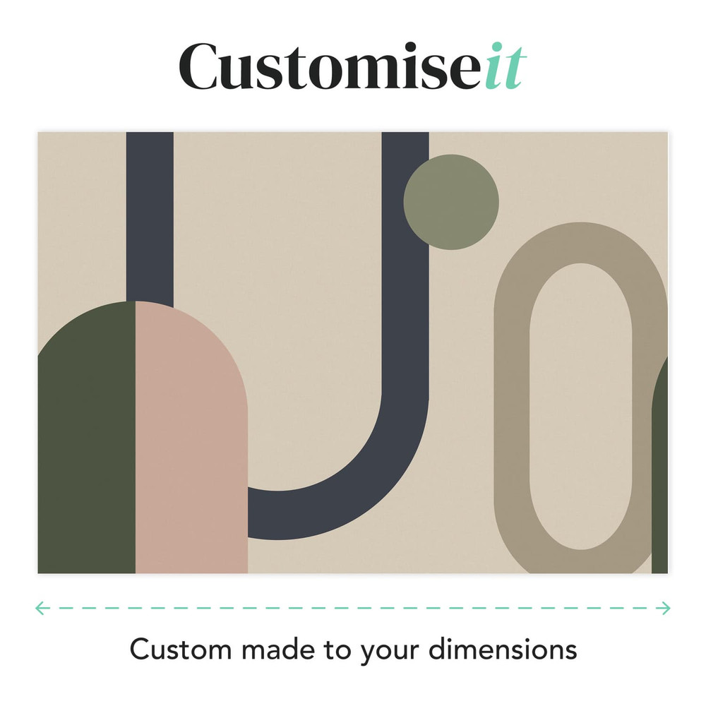 Oval Geo Pop Green Pink Bespoke Mural