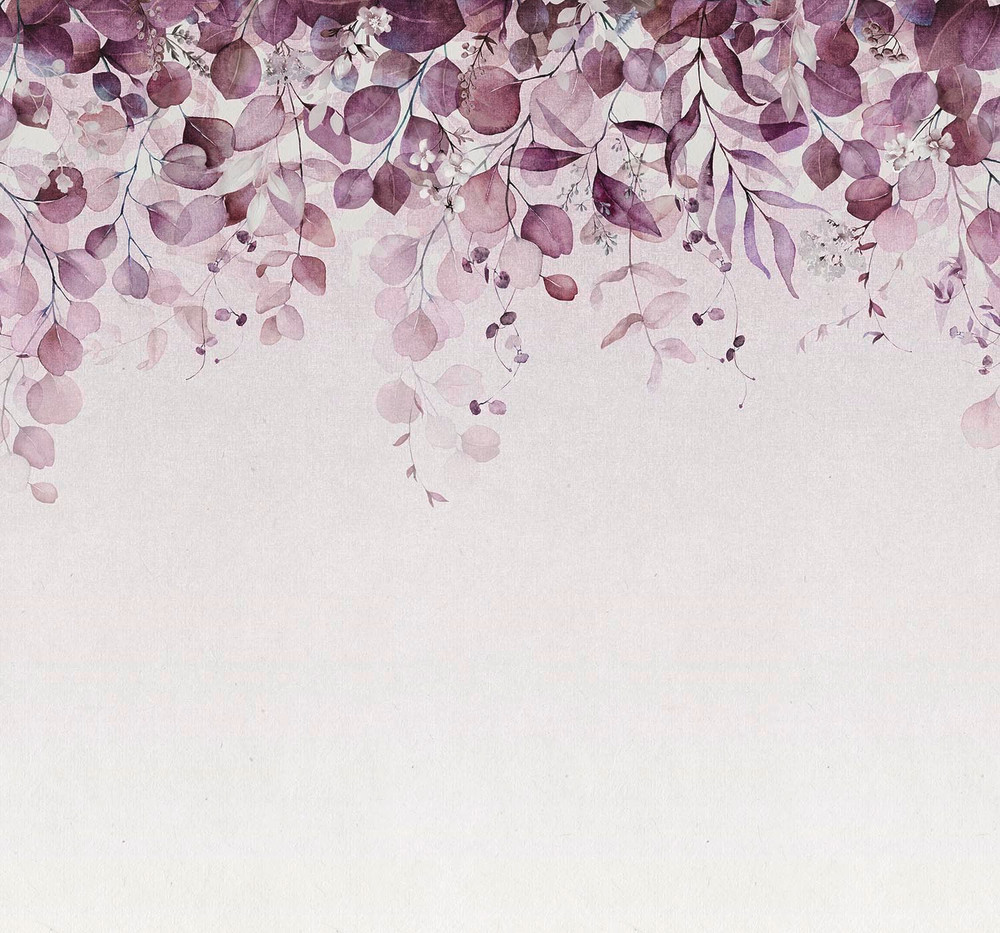 Botanical Cascade Purple Bespoke Mural