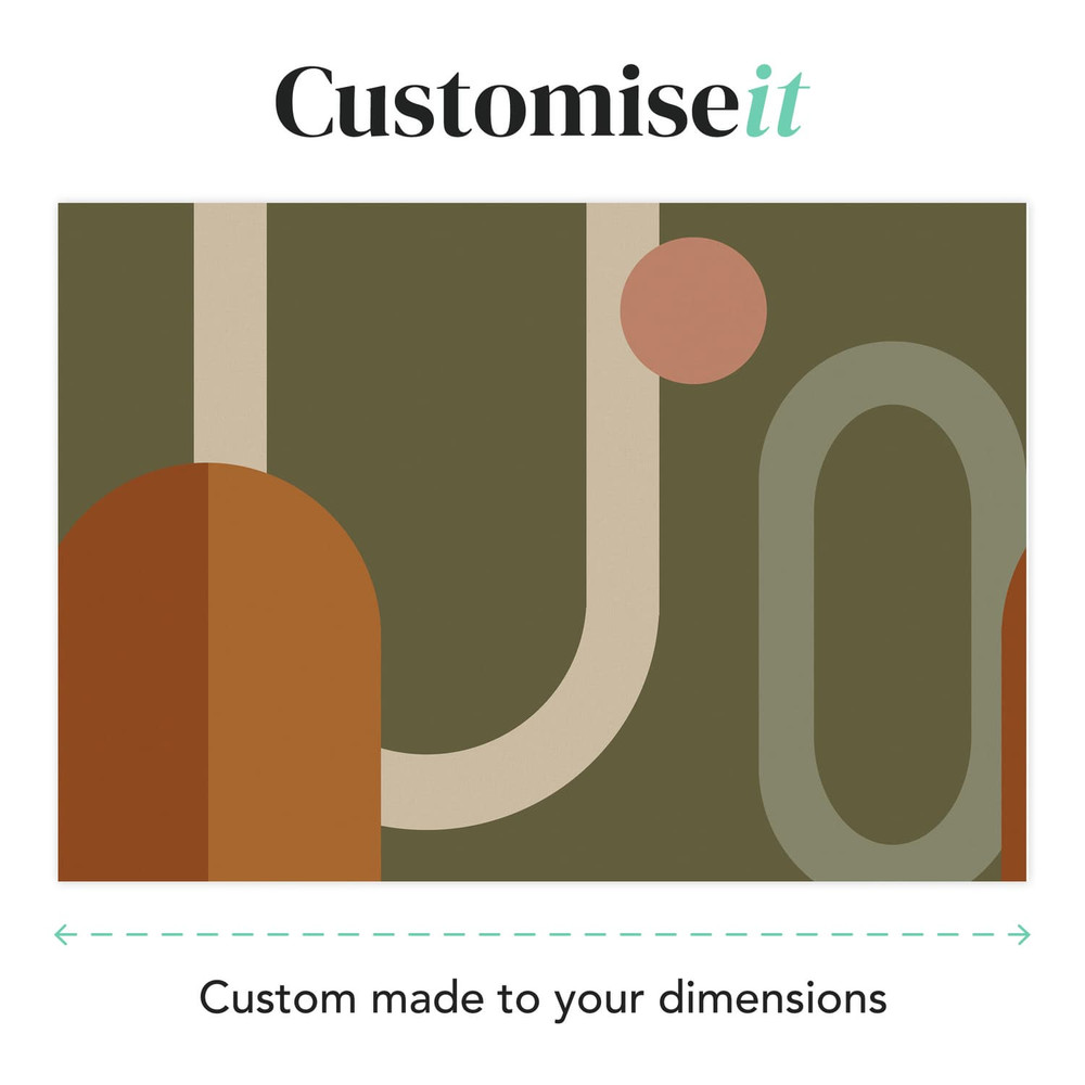 Oval Geo Pop Khaki Bespoke Mural