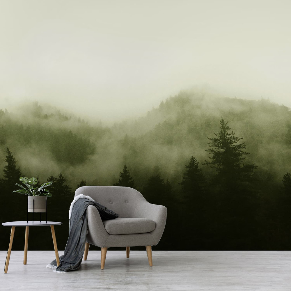 Misty Landscape Green Bespoke Mural