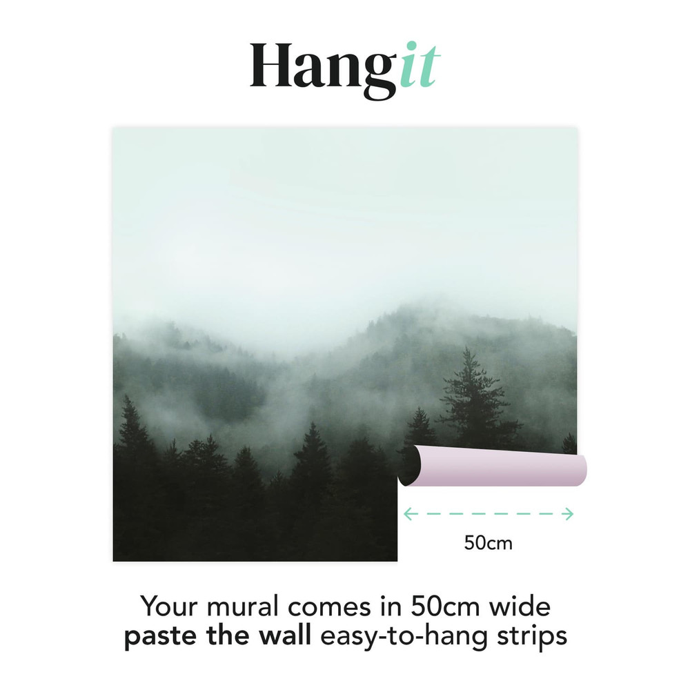 Misty Landscape Teal Bespoke Mural