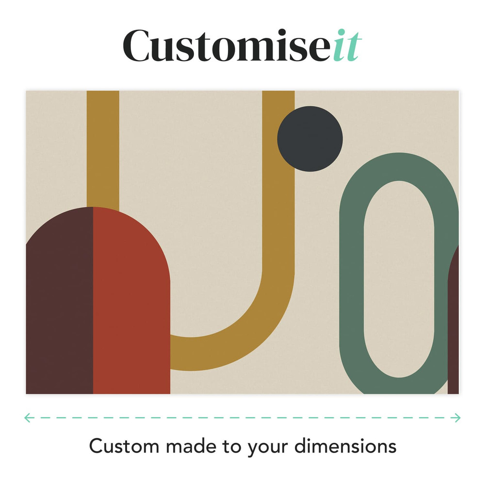 Oval Geo Pop Red Bespoke Mural