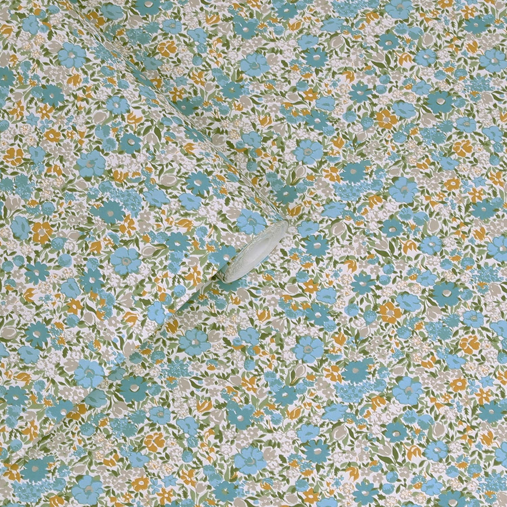 Laura Ashley Loveston Newport Blue Wallpaper