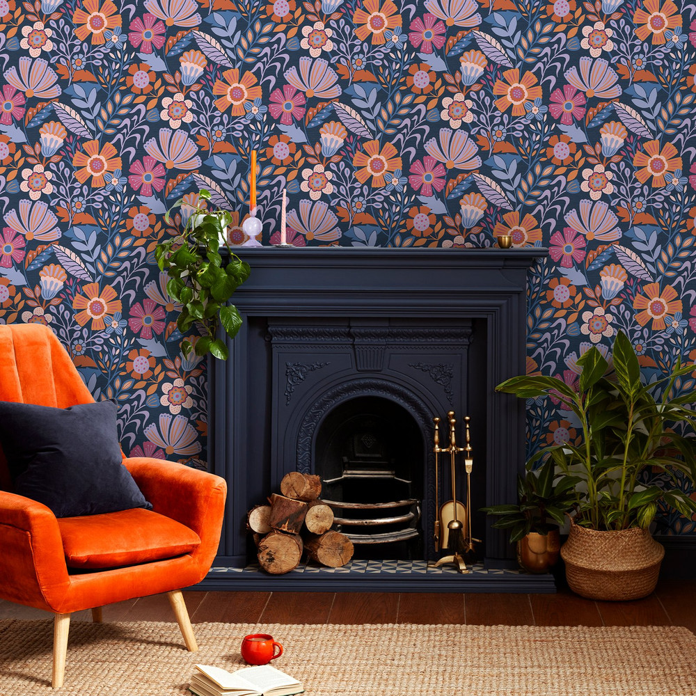 Oopsy Daisy Blue Lilac Tangerine Wallpaper - 122373_ROOMSET_01.jpg