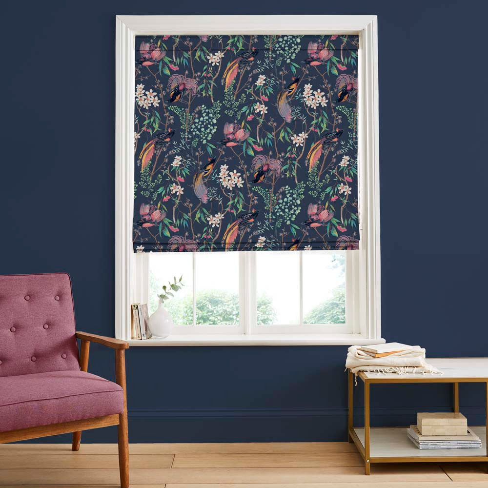 Clavering Birds Night Roman Blind