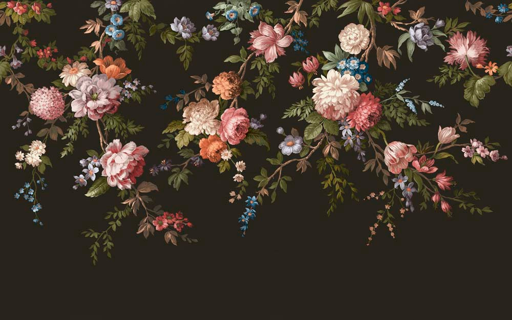 Hague Fleurs Black Bespoke Mural