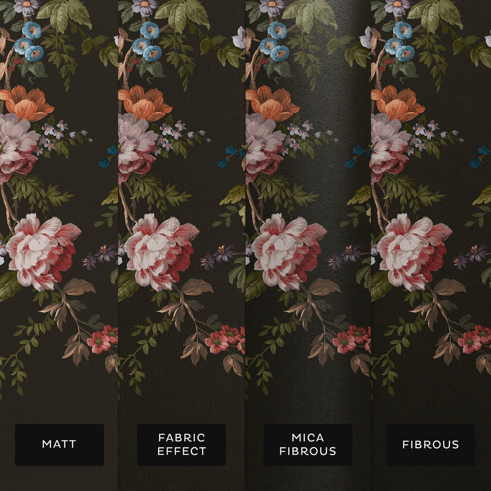 Hague Fleurs Black Bespoke Mural