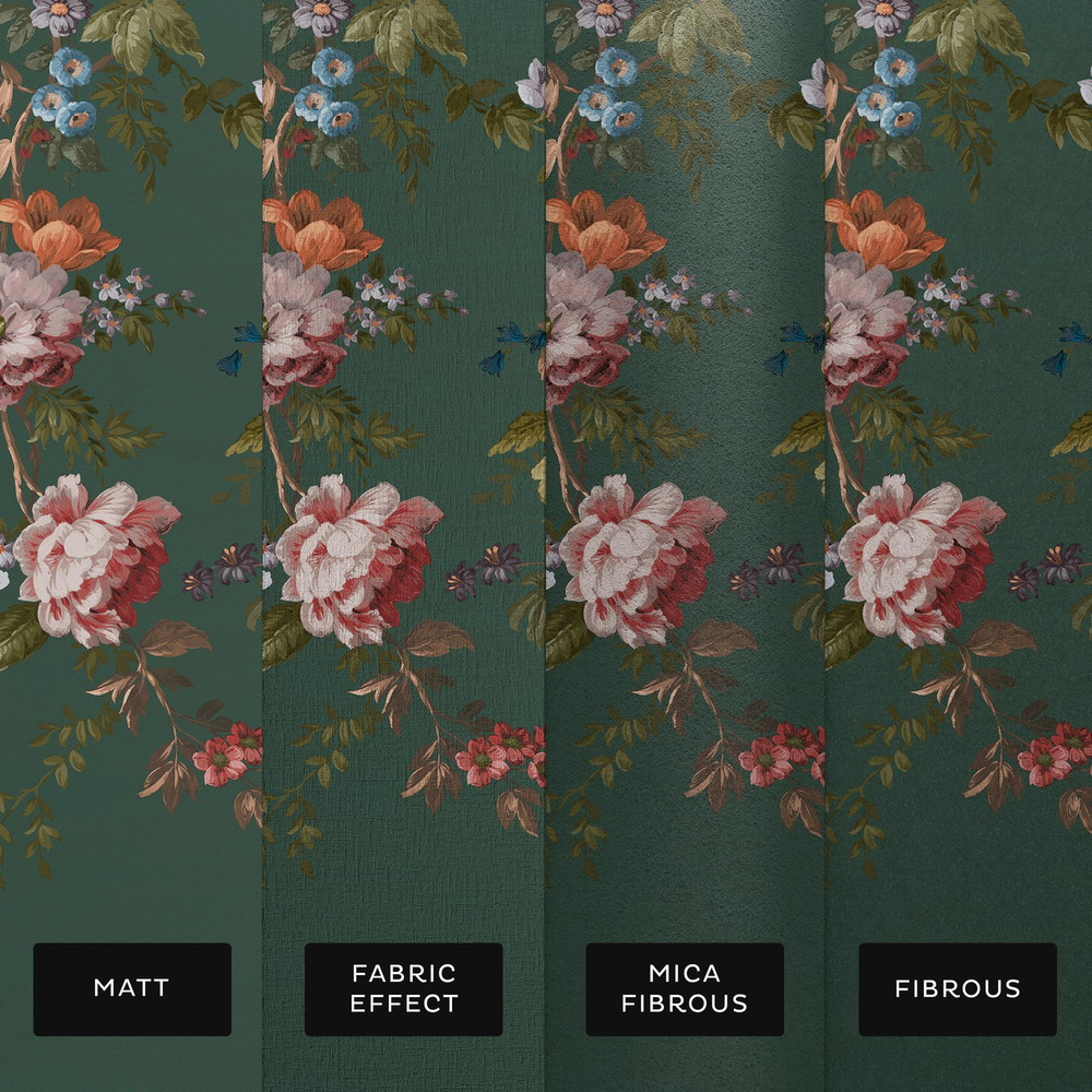 Hague Fleurs Teal Bespoke Mural