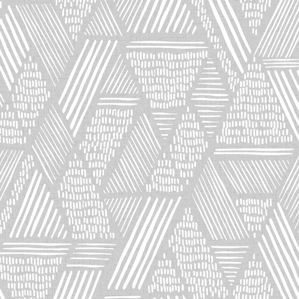 Ethnic Stitch Grey Wallpaper