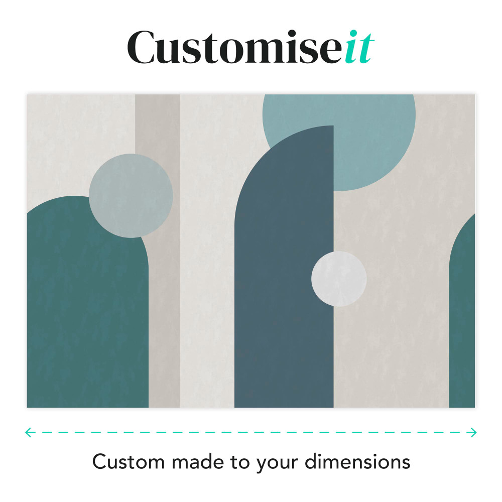 Curve and Arch Geo Teal Bespoke Mural