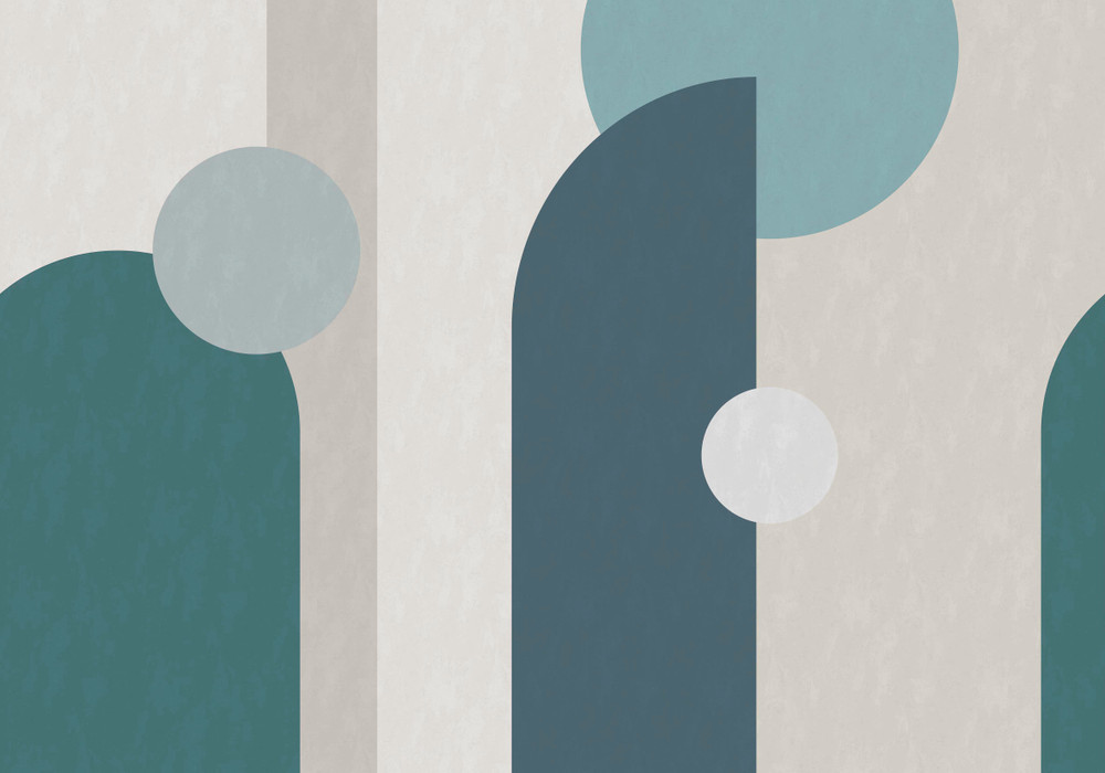 Curve and Arch Geo Teal Bespoke Mural
