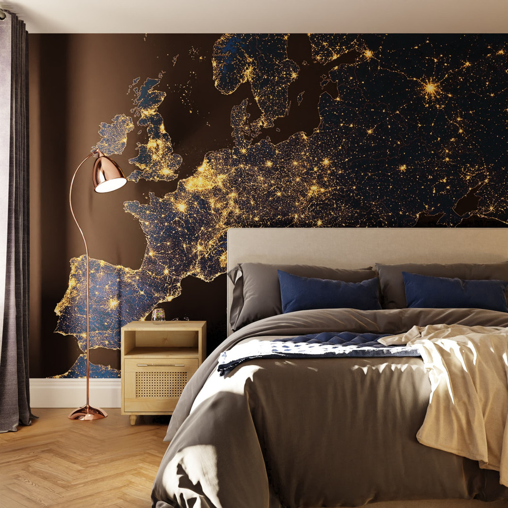 Europe by Night Navy Bespoke Mural
