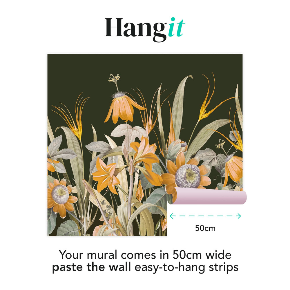 Flora Green Ochre Bespoke Mural