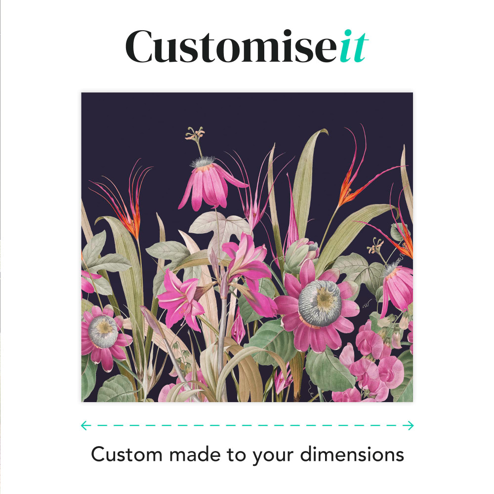 Flora Navy and Fuchsia Bespoke Mural