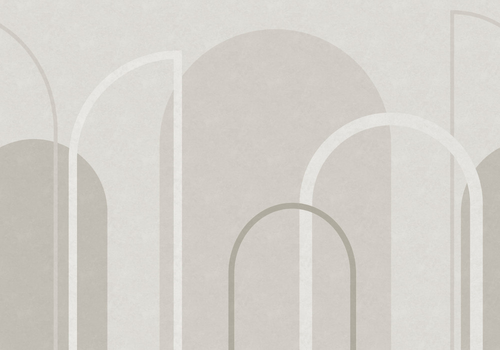 Linear Arch Gray Bespoke Mural