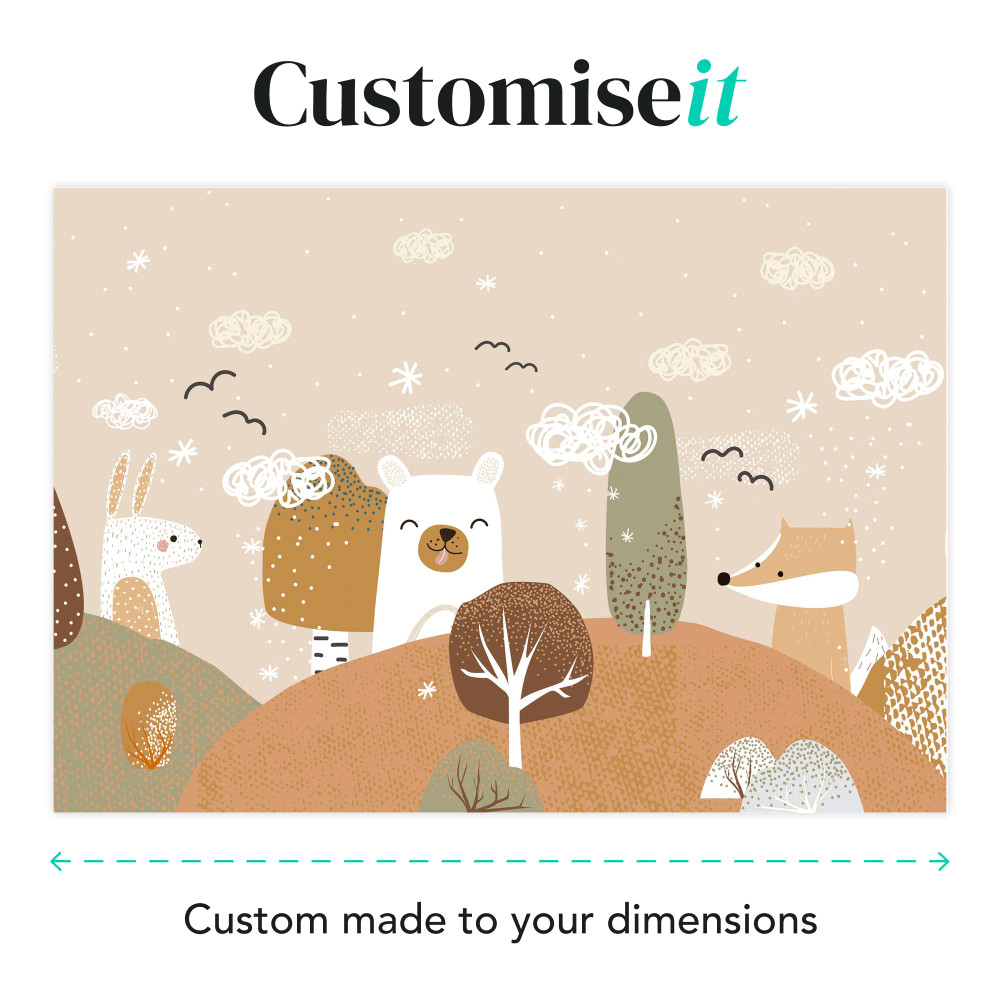 Scandi Animals Rust Bespoke Mural