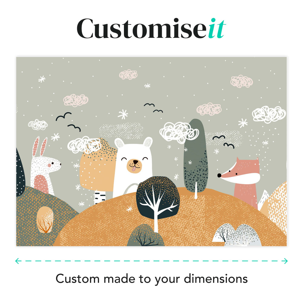 Scandi Animals Ochre Bespoke Mural