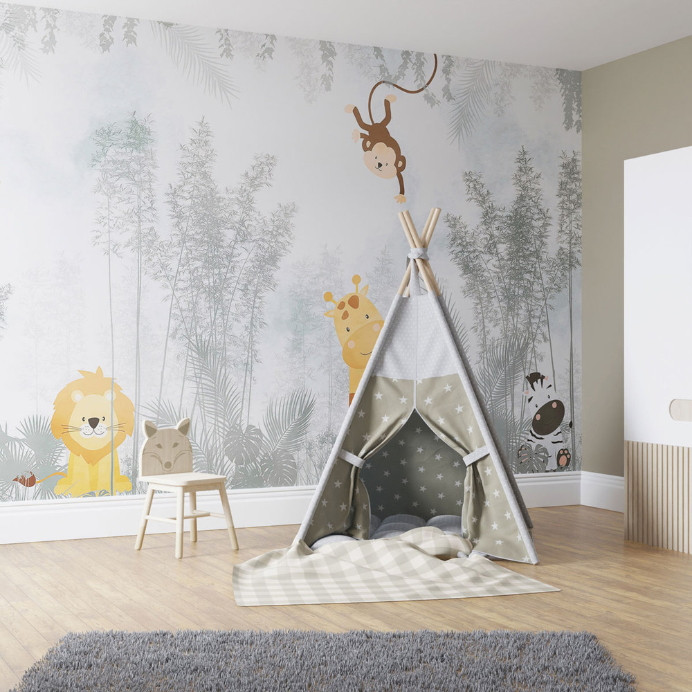 Roarsome Blue and Grey Bespoke Mural