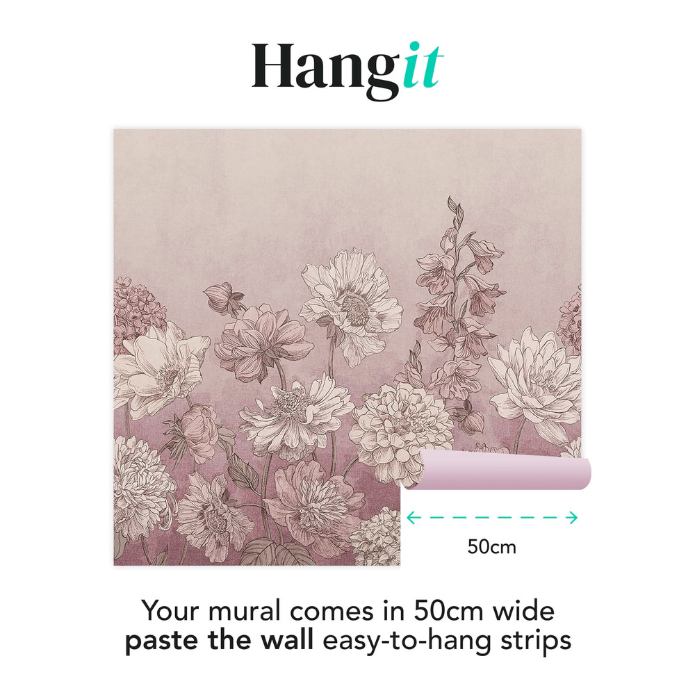 Muted Floral Lilac Bespoke Mural