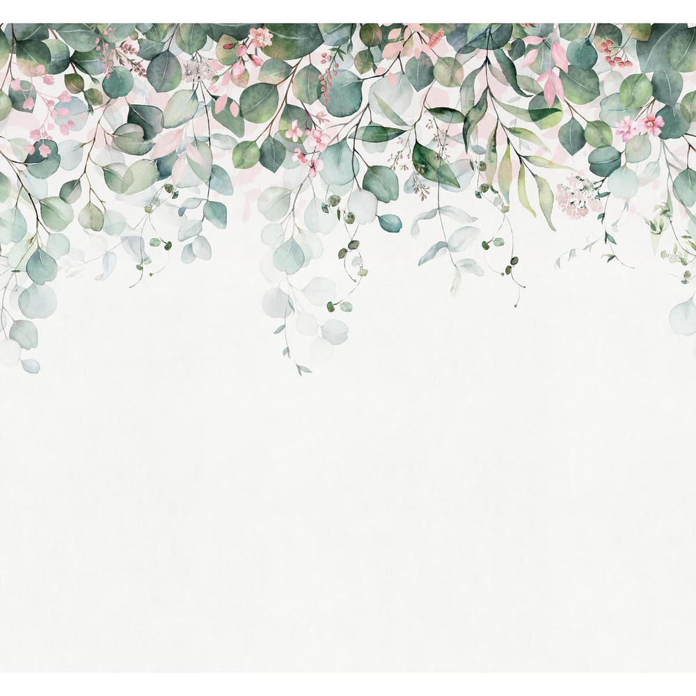 Botanical Cascade Blush Bespoke Mural