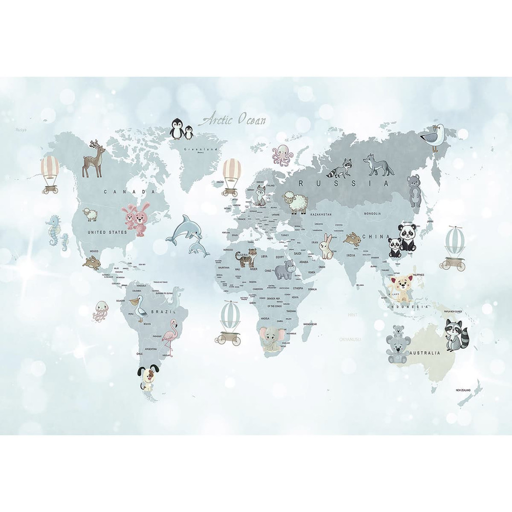 Whole Wide World Blue Bespoke Mural