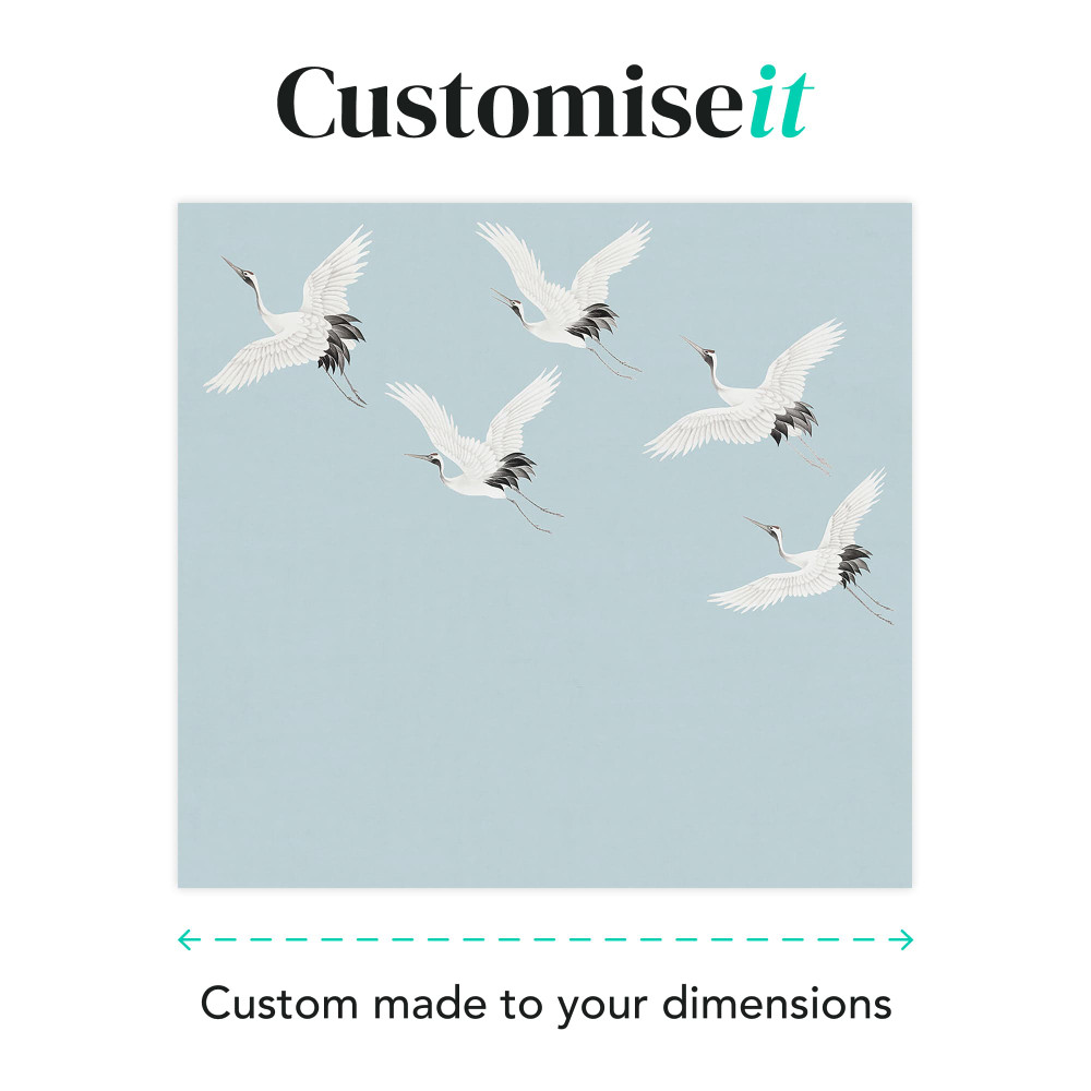 Cranes in Flight Blue Bespoke Mural