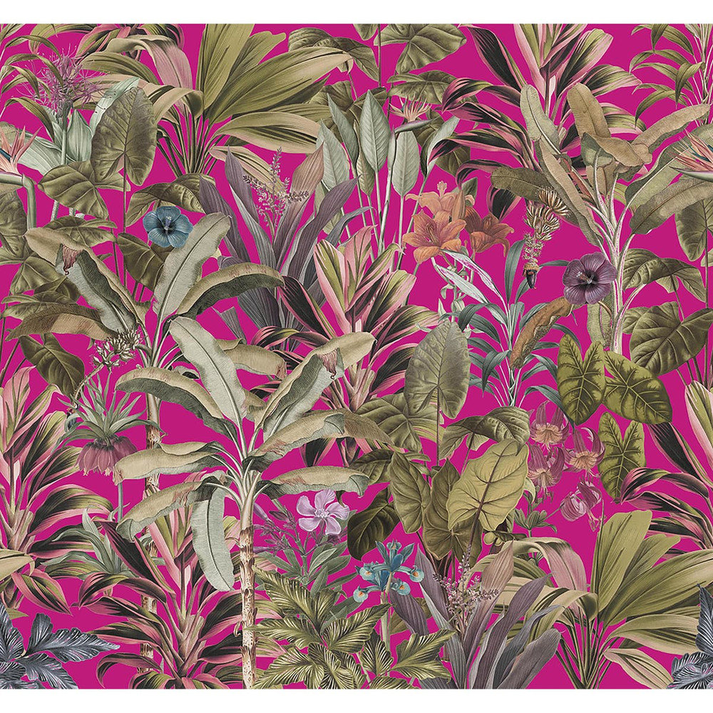 Funky Jungle Hot Pink Bespoke Mural