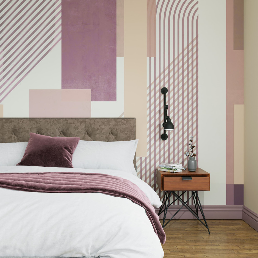 Graphic Mauve Bespoke Mural