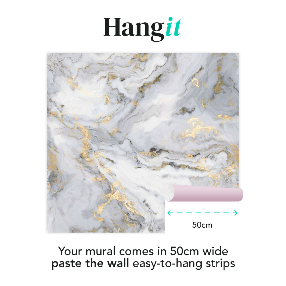 Gilded Stone Grey Bespoke Mural