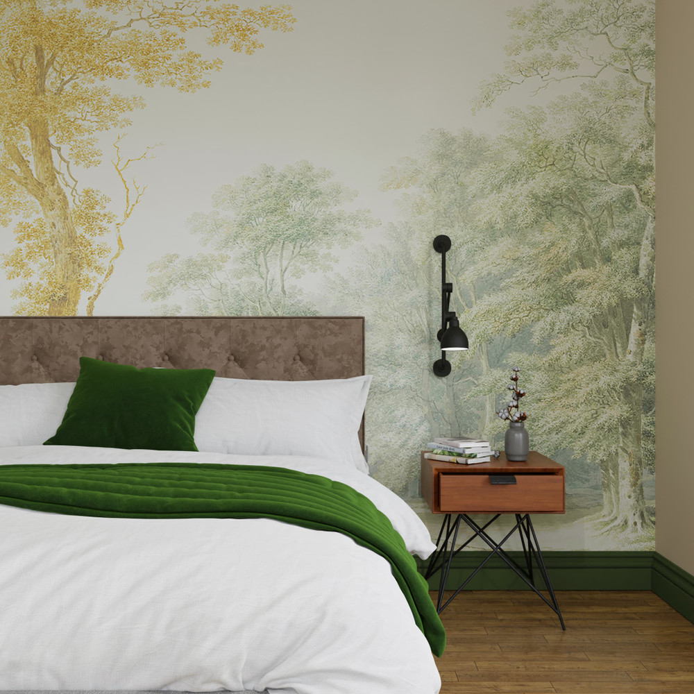 Stately Woodland Green Bespoke Mural