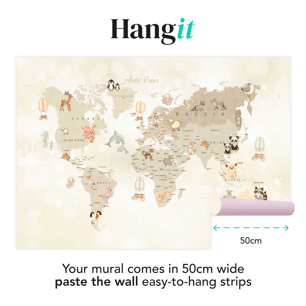 Whole Wide World Neutral Bespoke Mural