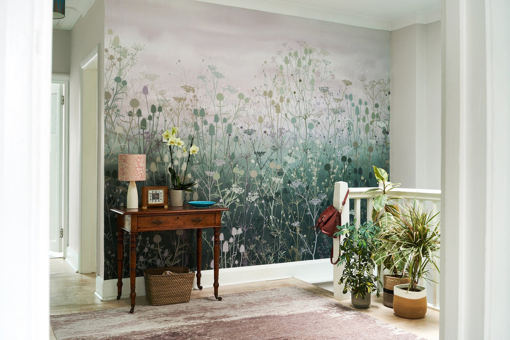 Tania's Garden Heather Bespoke Mural by Clarissa Hulse - 123639_ROOMSET_TANIA'S GARDEN HEATHER.jpg