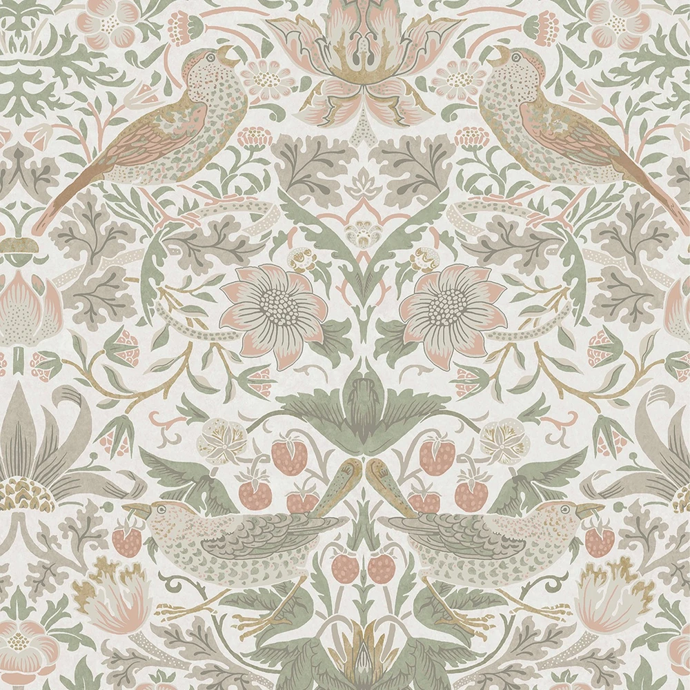 Strawberry Thief Sage & Pink Wallpaper - 124233_TILE_STRAWBERRY THIEF PINK AND SAGE_01.jpg
