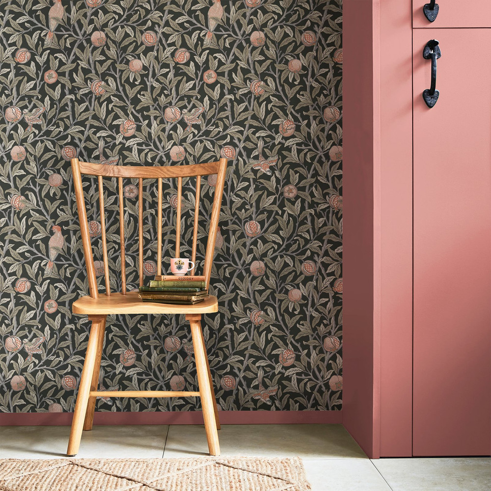 Bird & Pomegranate Charcoal Wallpaper - 124258_ROOMSET_BIRD & POMEGRANATE CHARCOAL_01.jpg