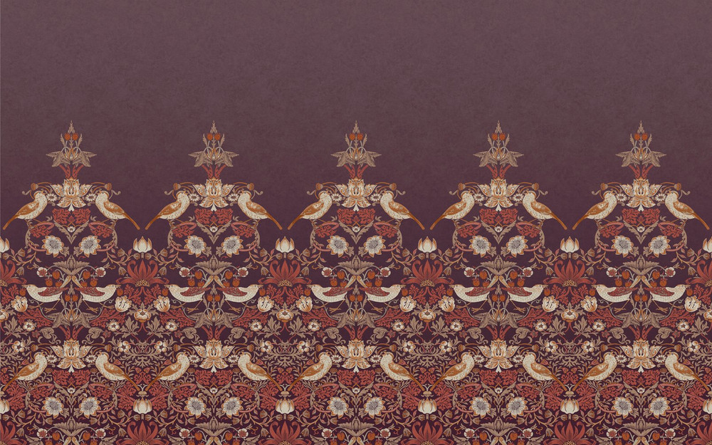 Strawberry Thief Plum Bespoke Mural Matt - 125301_TILE_STRAWBERRY THIEF PLUM BESPOKE MURAL MATT_01.jpg