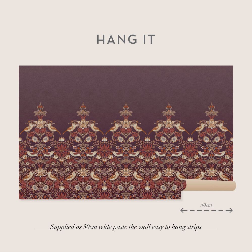 Strawberry Thief Plum Bespoke Mural Matt - 125301_INFO_STRAWBERRY THIEF PLUM MURAL_03.jpg